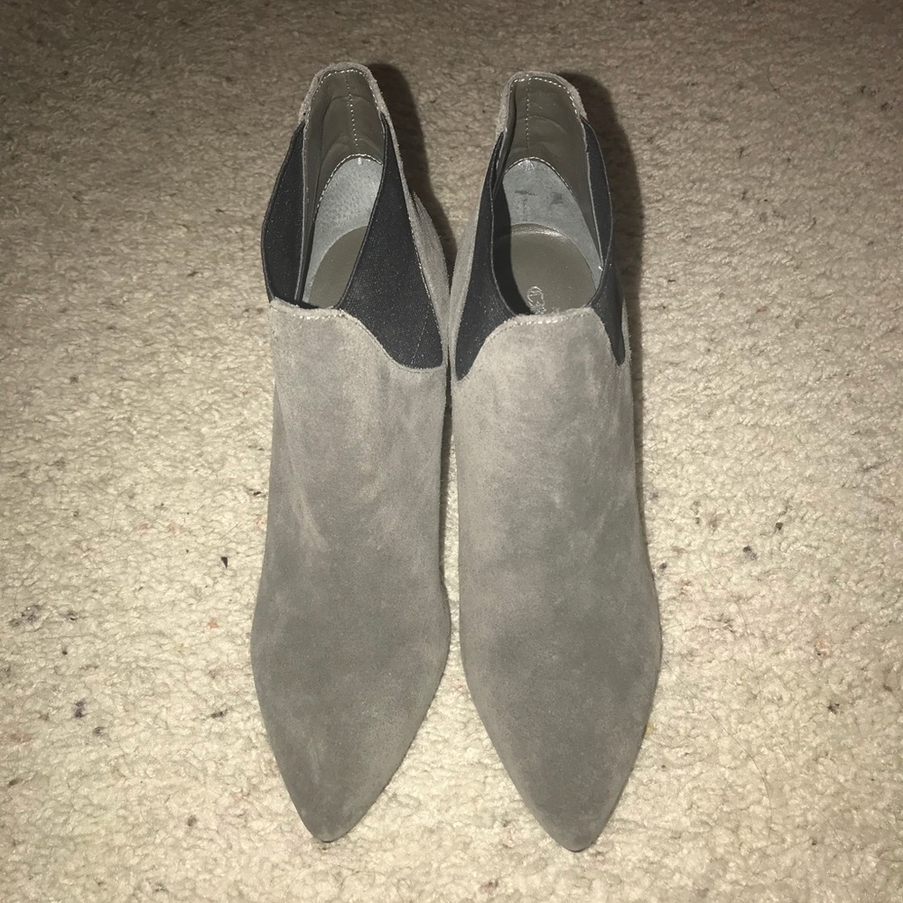 Grey suede booties
